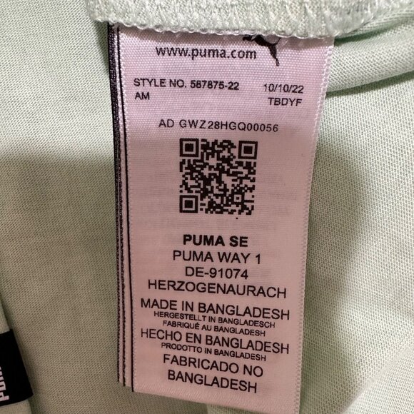 Puma Essentials‎ Mens Size S Light Mint Green Logo Crew Neck Sleeveless T-Shirt - Picture 6 of 8
